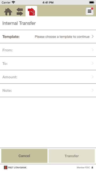 First Utah Bank TM Mobile Screenshot