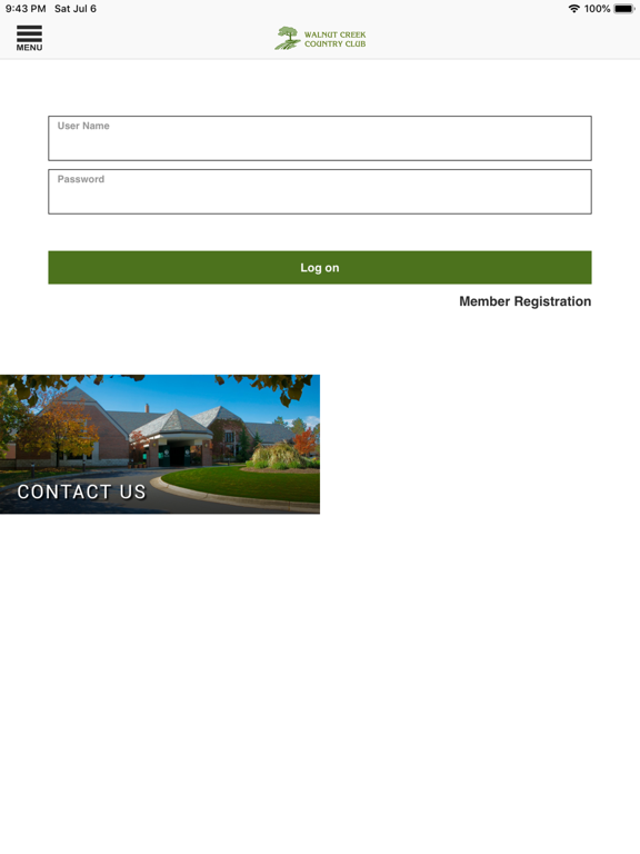 Walnut Creek Country Club iPad screenshot 1 - Lifestyle app