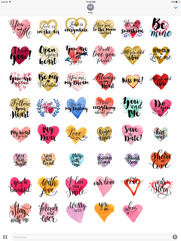 Screenshot #1 for Animated Love Quotes Stickers