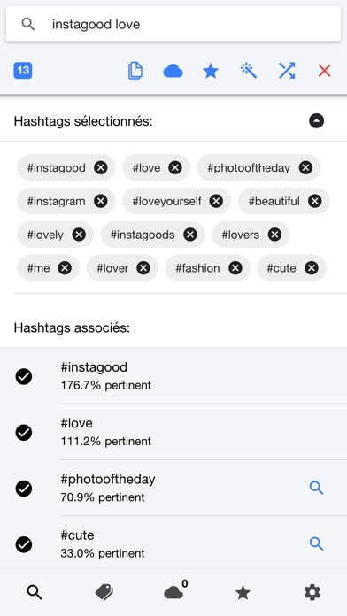 Screenshot #1 pour Leetags Générateur de Hashtags
