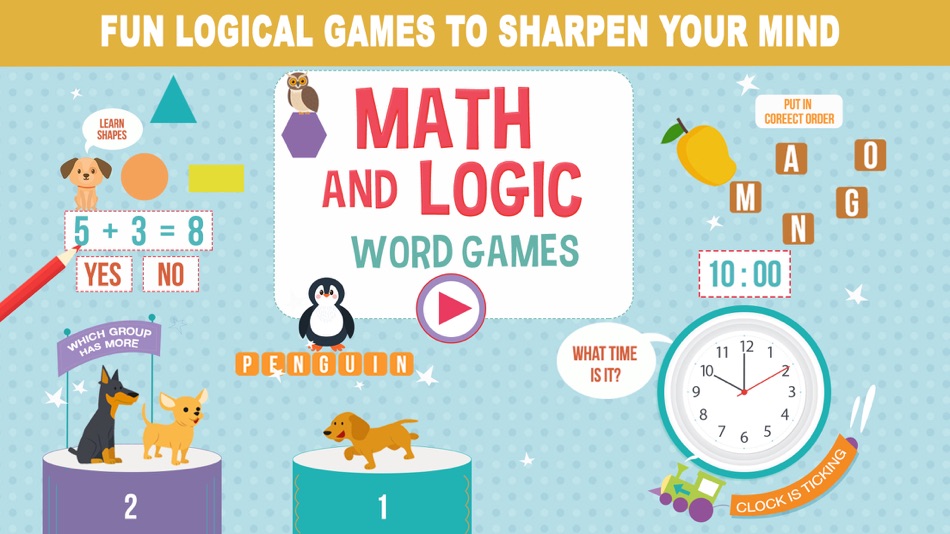 #1. Math, Logic and Word Games (iOS) بواسطة: BHADRIK MEHTA