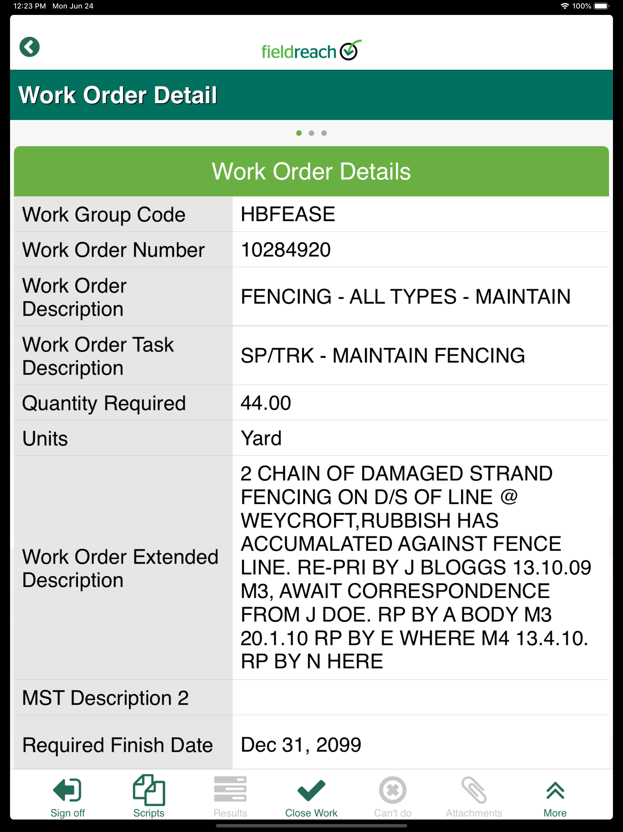Fieldreach Work Manager