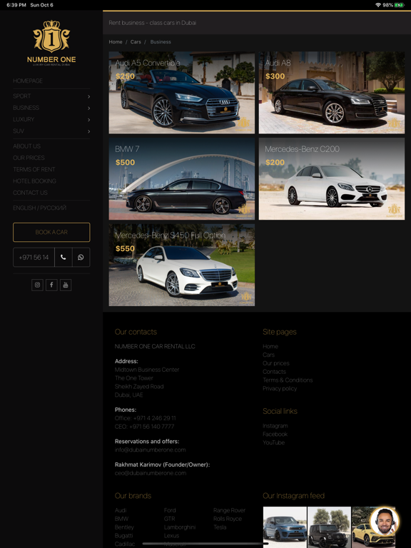 Dubai Cars Rental iPad screenshot 4 - Travel app