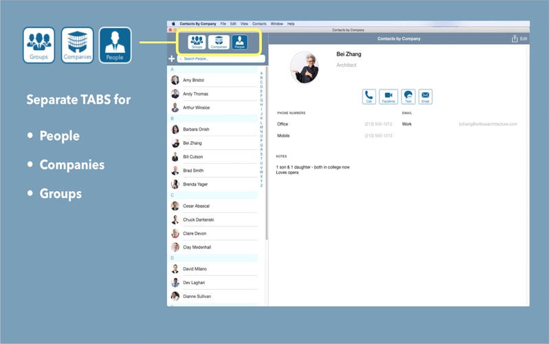 Screenshot #3 pour Contacts By Company