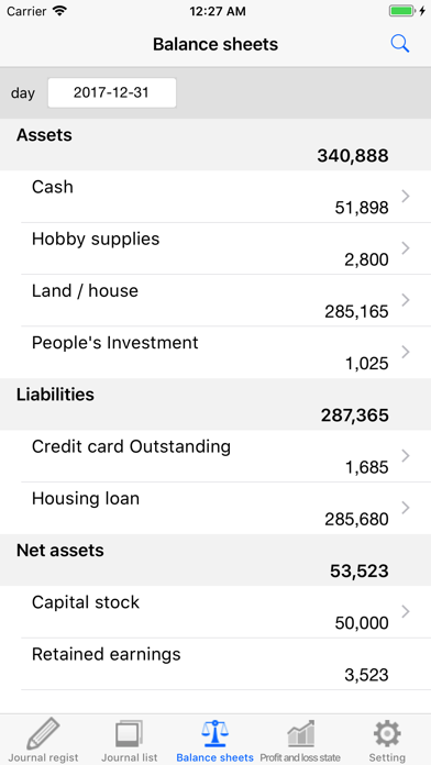 Screenshot #1 pour Balance Sheet - yourself