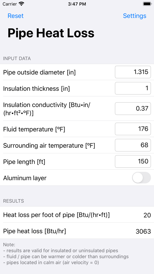 #4. Pipe Heat Loss (macOS) 由: Sebastjan Valic