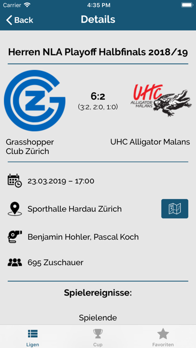 Floorball Results Screenshot