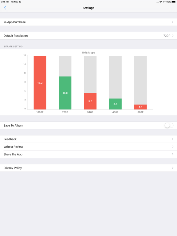 Small Size Video Recorder iPad screenshot 4 - Photo & Video app