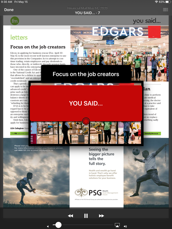 Financial Mail Magazine iPad screenshot 4 - Finance app