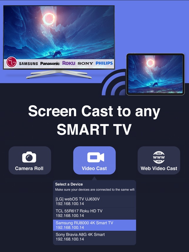 Screen Mirroring + TV Cast