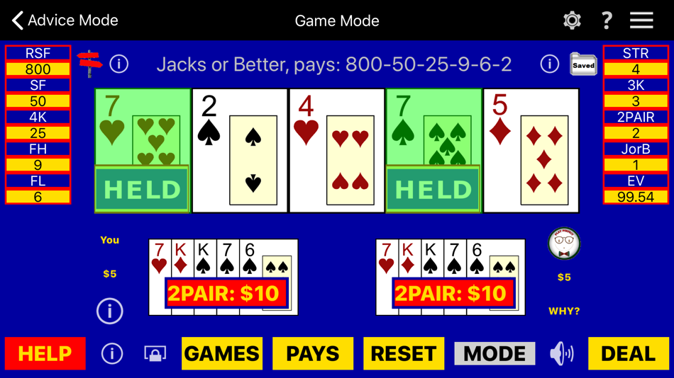 #3. Play Perfect Video Poker Lite (iOS) بواسطة: PLAY PERFECT, LLC