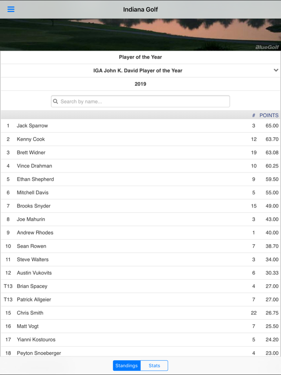 Indiana Golf Association iPad screenshot