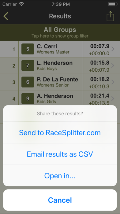 RaceSplitter — Race T... screenshot1