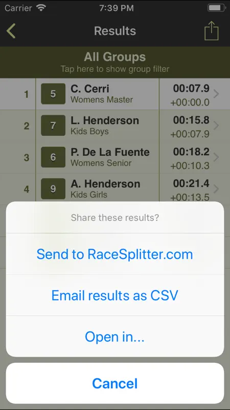 RaceSplitter — Race Timer screenshot 5 of 5