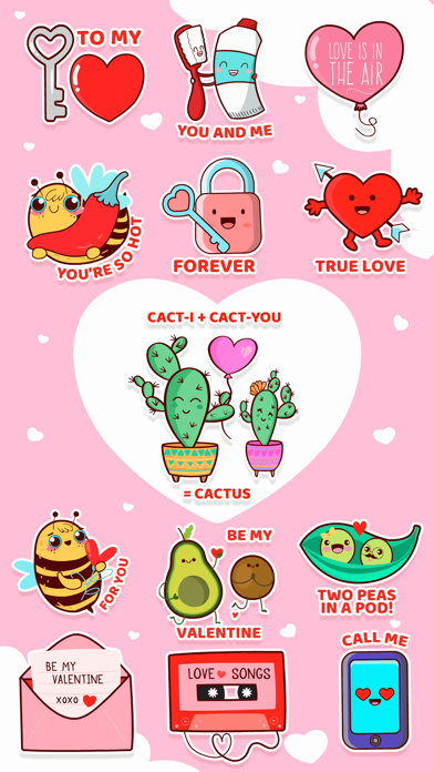 Screenshot #3 pour Love Puns: Animated Stickers