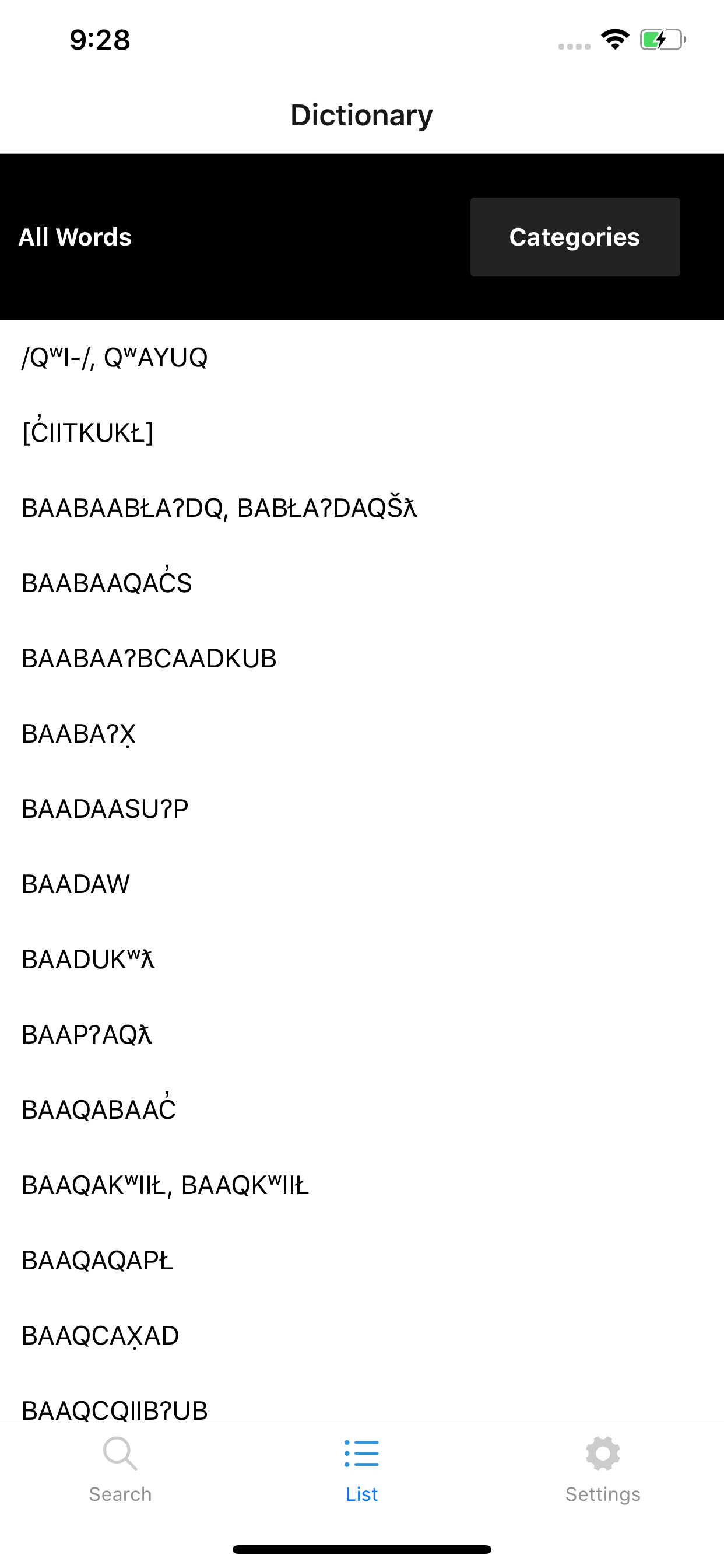 Ditidaht Dictionary