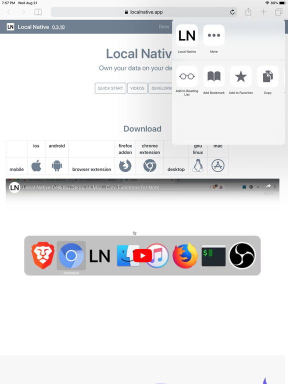 Local Native iPad screenshot 1 - Productivity app
