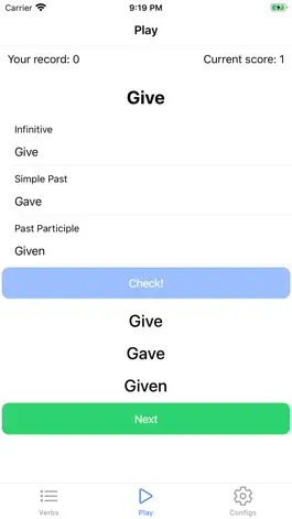 Game screenshot Eng Irregular Verbs hack