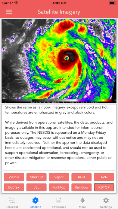 National Hurricane Center Data Screenshot 1