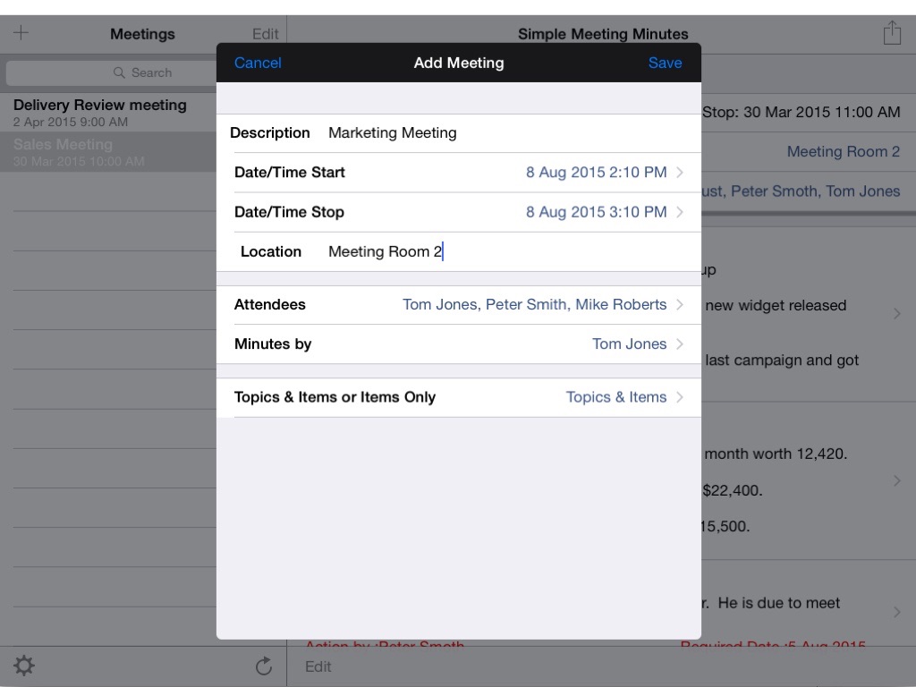 Simple Meeting Minutes screenshot 2