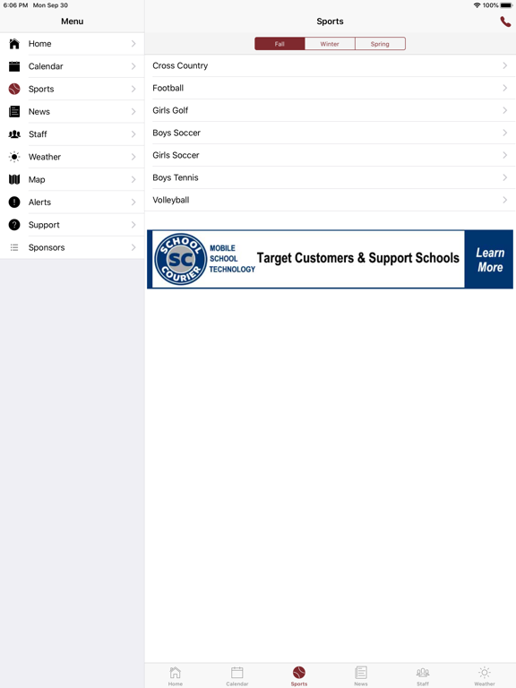Gibson Southern Athletics iPad screenshot 4 - Education app
