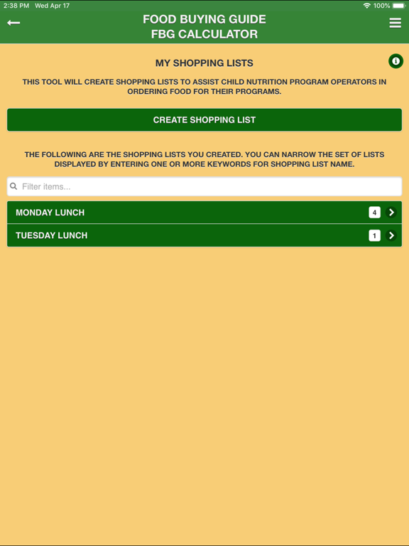 USDA FBG iPad screenshot 5 - Education app