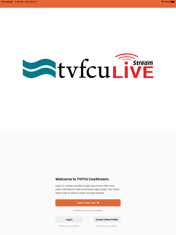tvfcuLIVE Stream iPad screenshot 1 - Finance app