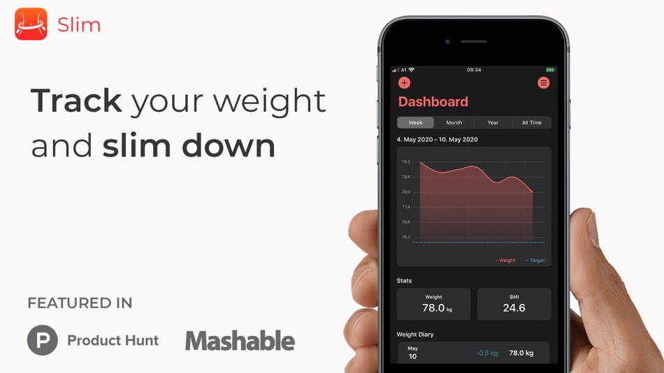 #1. Slim - weight and BMI tracker (iOS) By: 2Hearts IT-Solutions