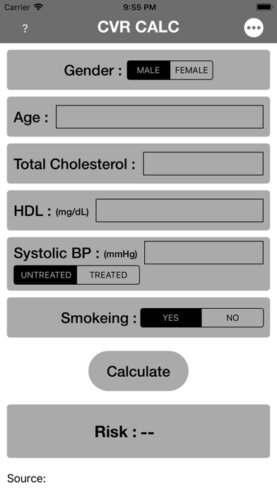 CV Risk Calc screenshot 2