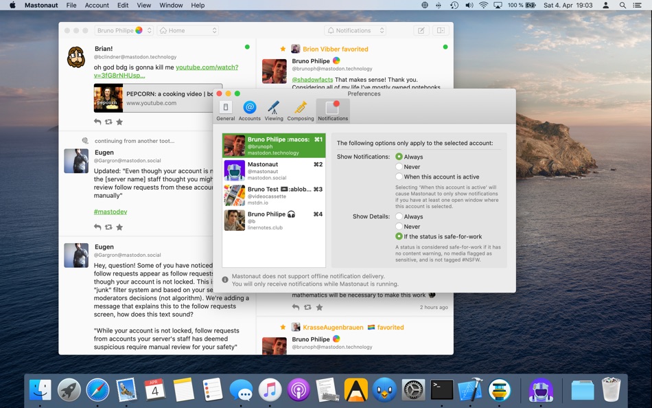#6. Mastonaut (macOS) 由: Bruno Philipe Resende Silva