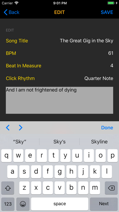 Live Metronome iPhone screenshot 5 - Music app