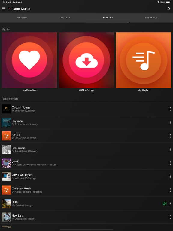 iLand Music iPad screenshot 5 - Music app