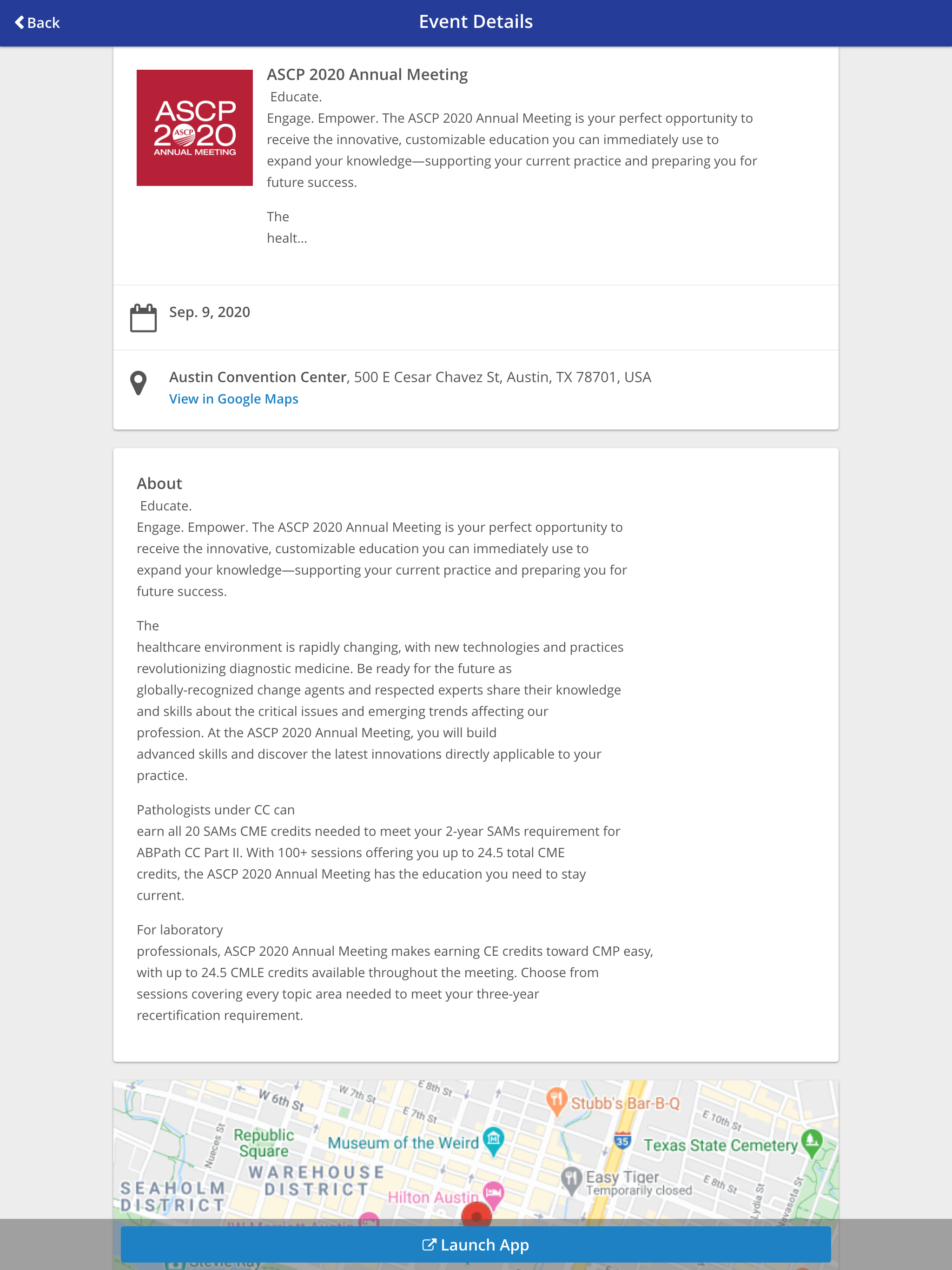 ASCP Events screenshot 4