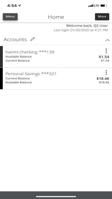 Hanmi Mobile Banking Screenshot