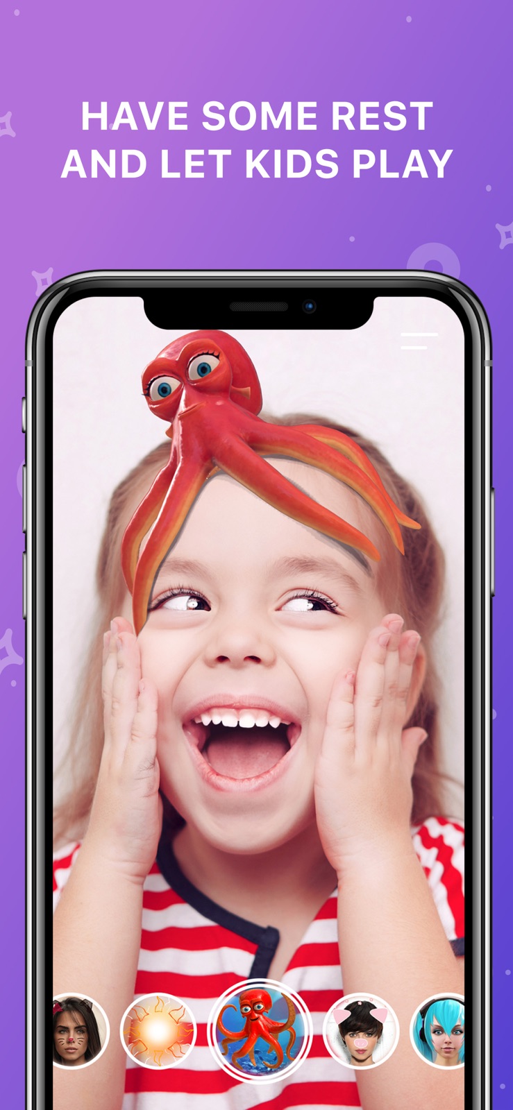 FunCam Kids: AR Selfie Filters iphone screenshot 2