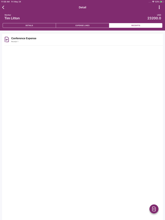 Dynamics AX 2012 Expenses App iPad screenshot