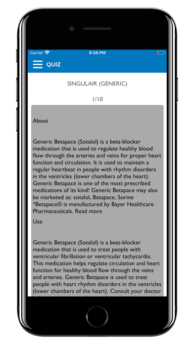 Drugs Dictionary Pro iPhone screenshot
