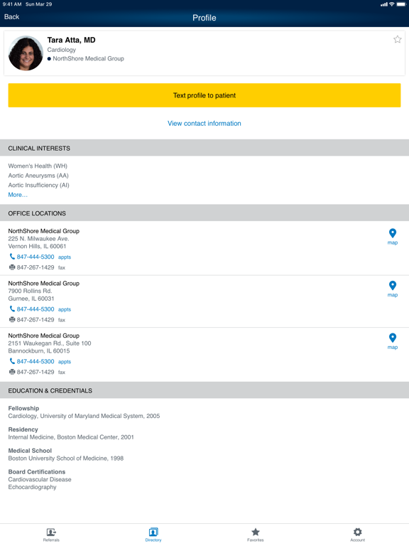 NorthShore Referrals iPad screenshot 3 - Medical app