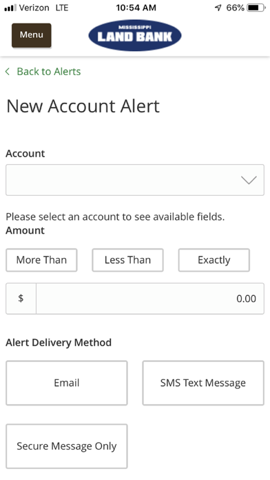 Mississippi Land Ag Banking Screenshot
