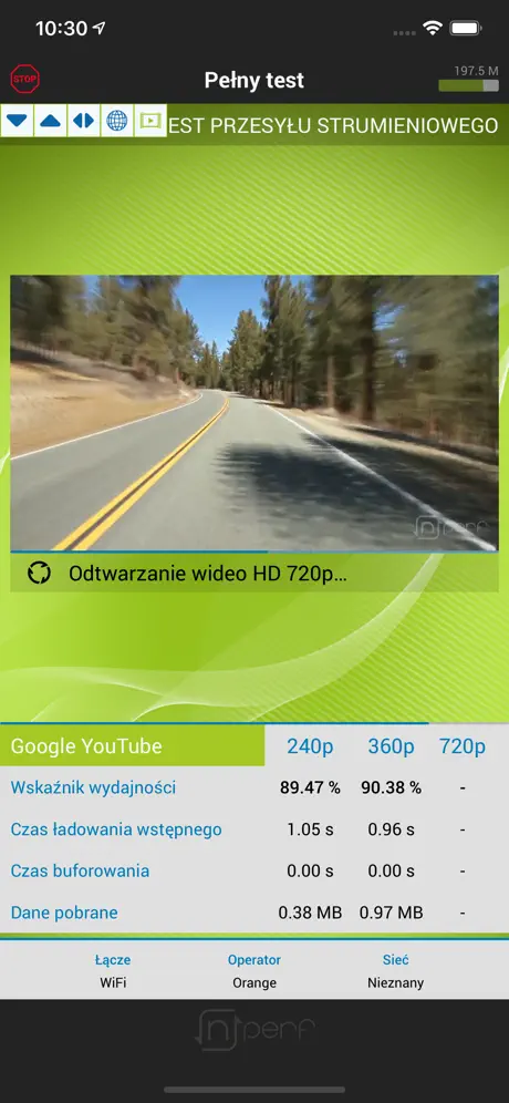 nPerf internet speed test