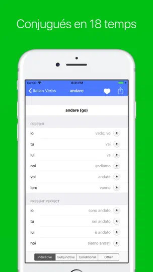 Capture d'écran de Les Verbes Italiens sur iPhone 2
