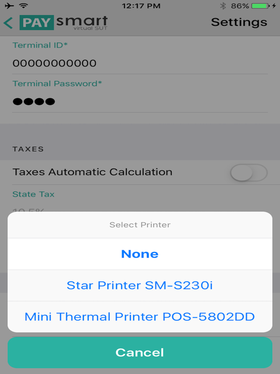 PaySmart Virtual SUT iPad screenshot 1 - Business app