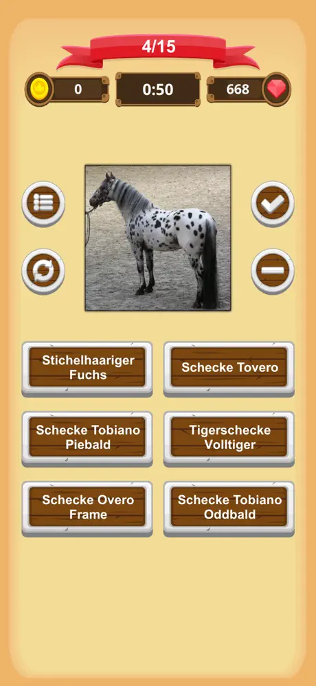 Fellfarben der Pferde - Quiz