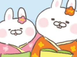 年末年始に使える冬の出っ歯うさぎステッカーです。