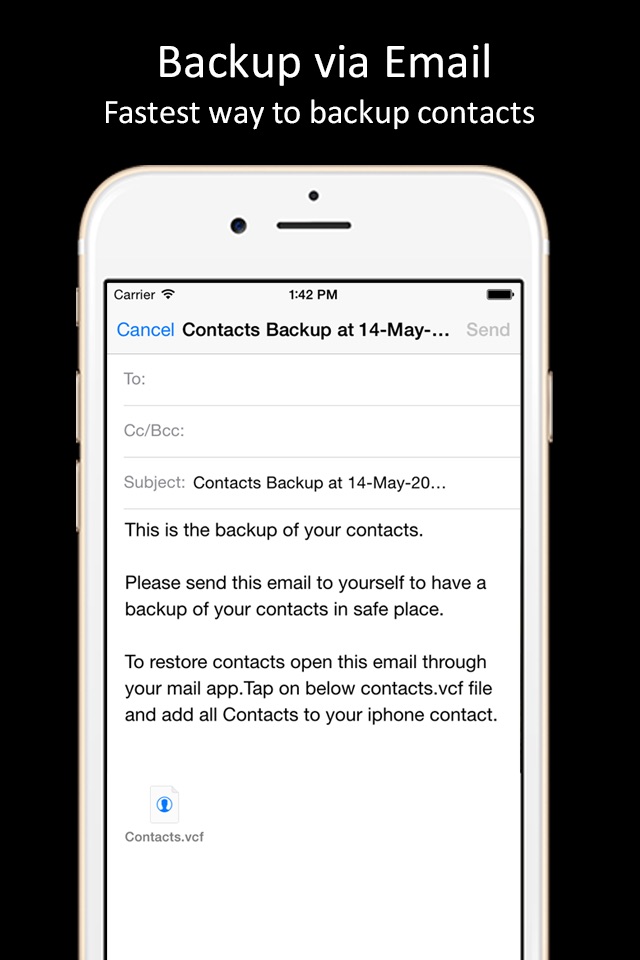 Contacts Backup Lite screenshot 2