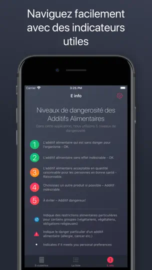 Capture d'écran de Additifs Alimentaires sur iPhone 5