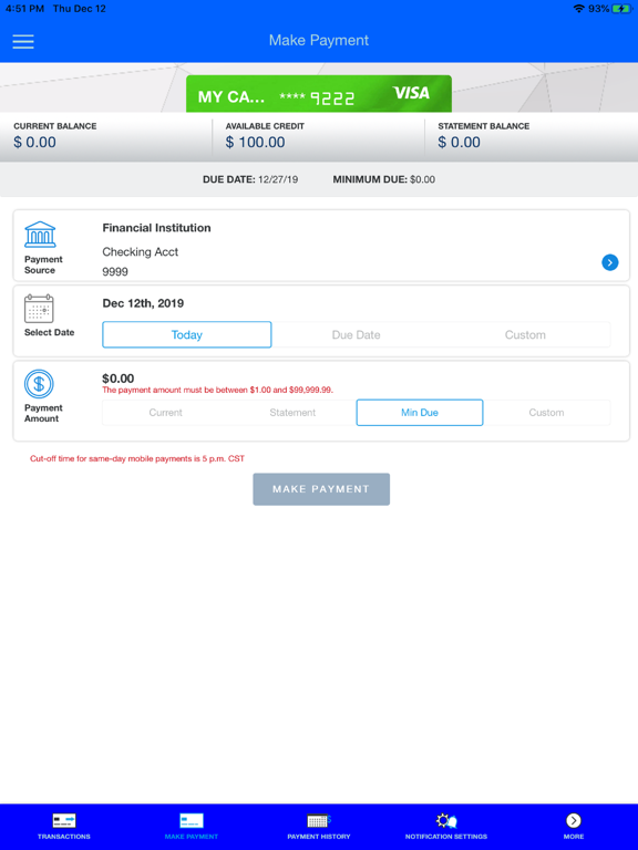 EFCU Credit iPad screenshot