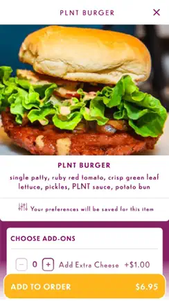 PLNT BURGER iPhone image 4