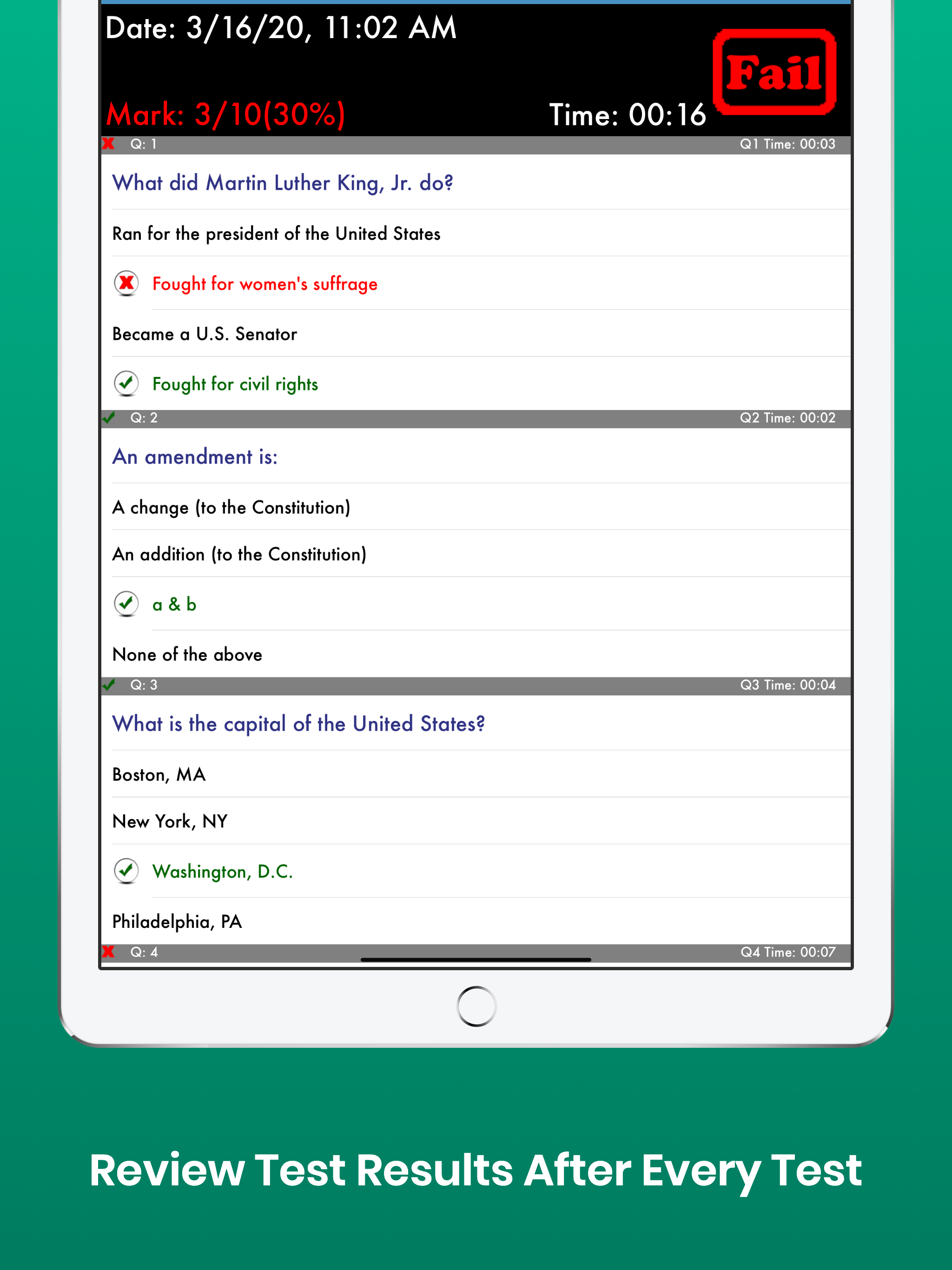 Citizenship Test with Audio