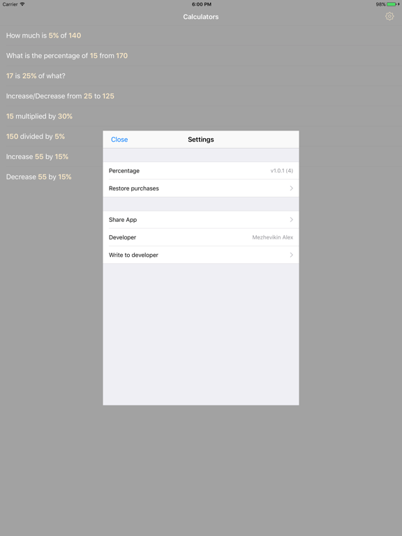 Percentage Calculator Percent iPad screenshot 4 - Finance app